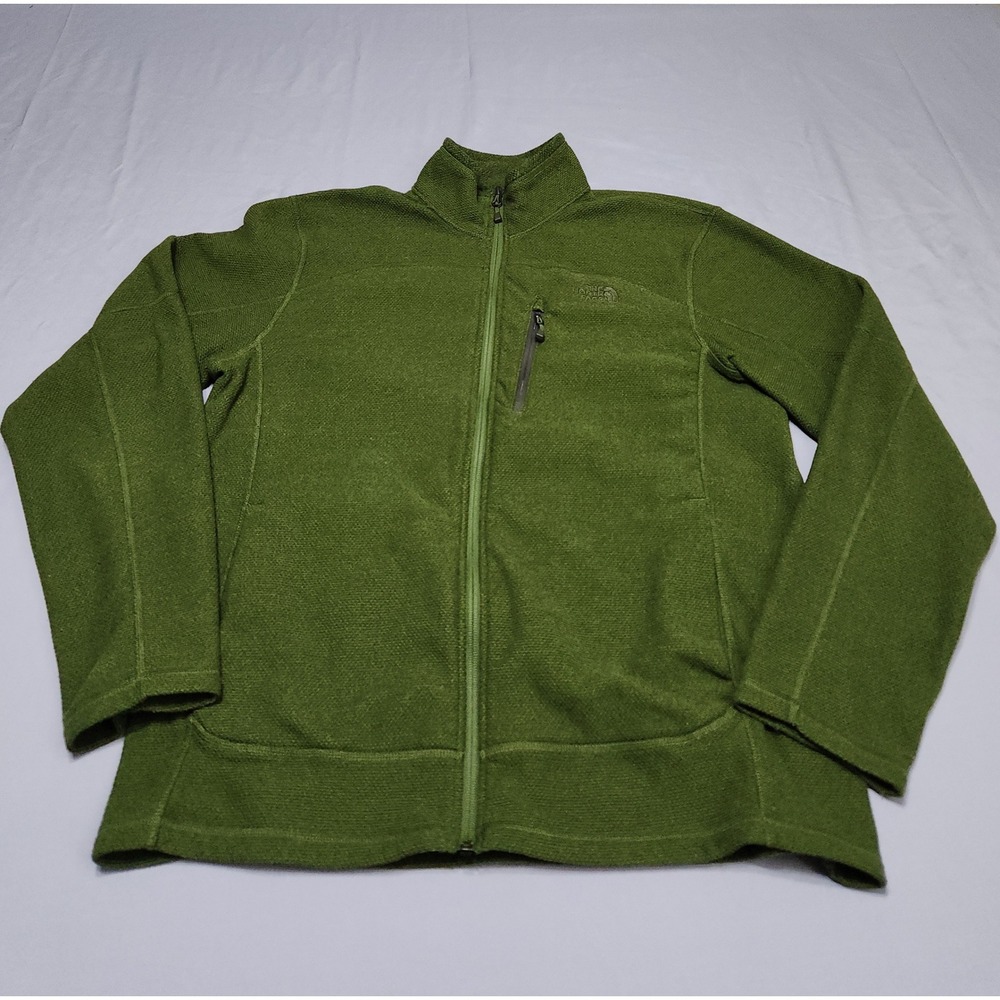 The North Face Mens TKA 200 Full Zip Fleece Jacket Green C865 Large